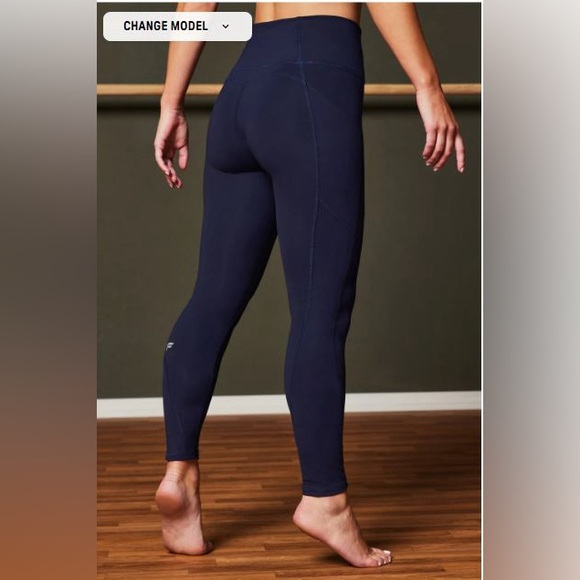 NWT- Fabletics PureLuxe HW Pocket Full length Leggings -DEEP NAVY (27” inseam) - Picture 9 of 12